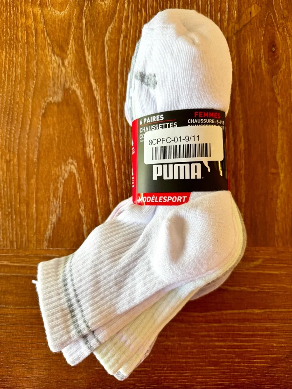 NIP 1 set of 6 pair Puma terry crew socks pastels - Picture 3 of 10